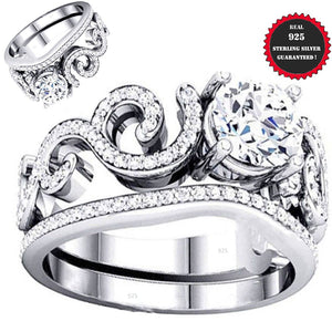 VPKJewelry 2.65 ct Real 925 Sterling Silver Wedding Engagement 2 pc set Ring Women's Girls