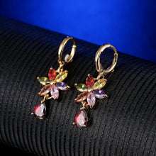 VPKJewelry 18k gold plated Multi Color CZ Set Earrings Pendant 18'' Chain